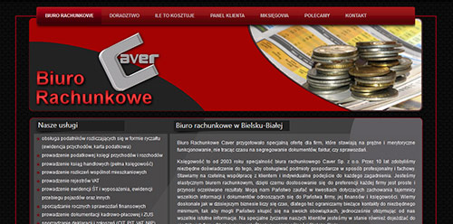 Strona internetowa biura rachunkowego Caver