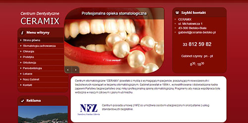 Strona internetowa Centrum Dentystycznego