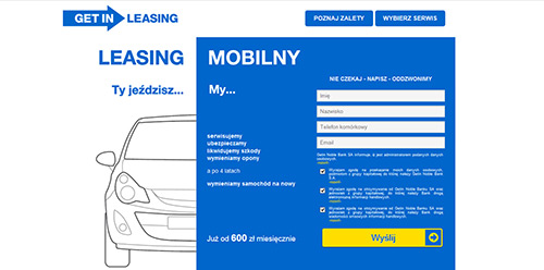 Leasing Mobilny landing page