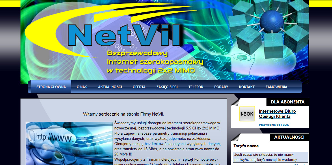Strona internetowa firmy Netvil